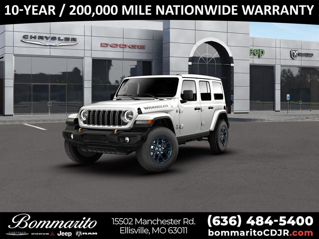 2026 Jeep Wrangler 85th Anniversary Edition in Bright White Clearcoat — front three-quarter view