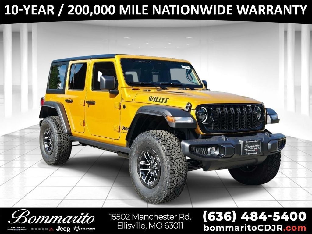 2026 Jeep Wrangler Willys in Goldilocks — front three-quarter view