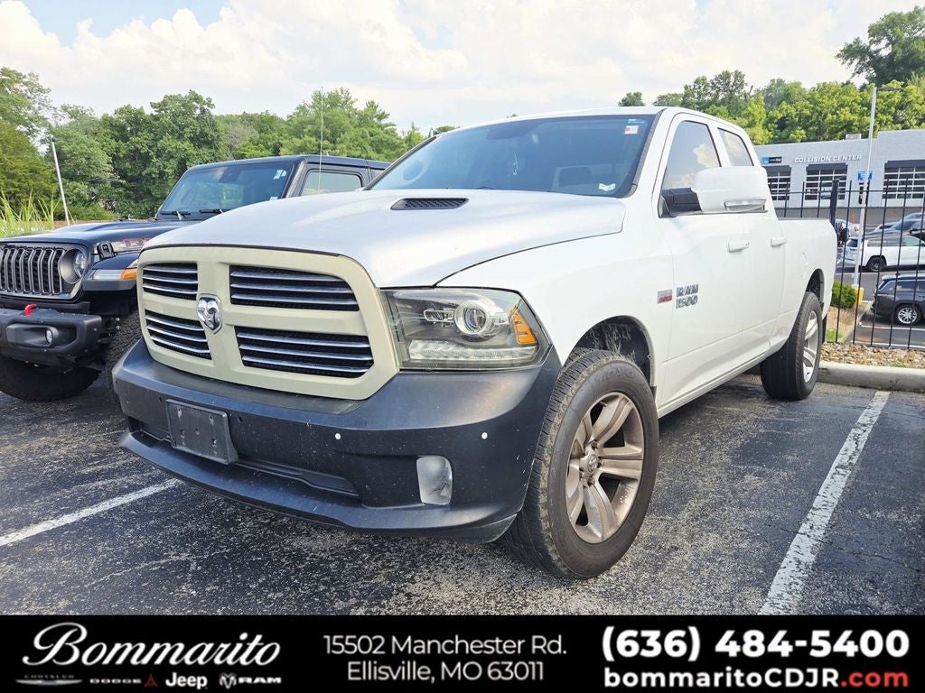 2015 RAM 1500 Sport in Bright White Clearcoat — front three-quarter view