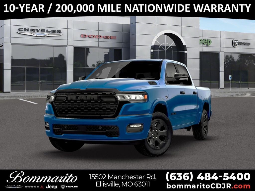 2026 RAM 1500 Big Horn/Lone Star in Blue Pearl — front three-quarter view