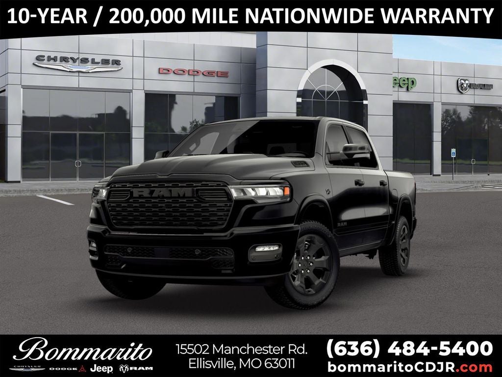 2026 RAM 1500 Big Horn/Lone Star in Diamond Black — front three-quarter view