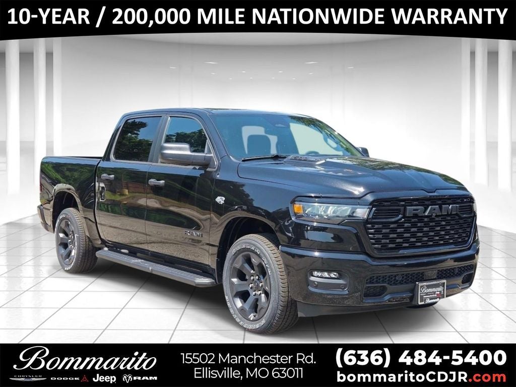 2026 RAM 1500 Express in Diamond Black — front three-quarter view