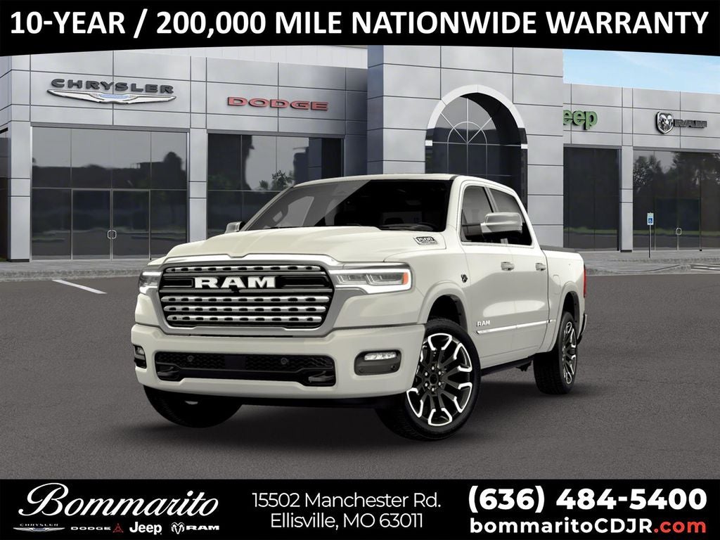2026 RAM 1500 Limited in Ivory White — front three-quarter view