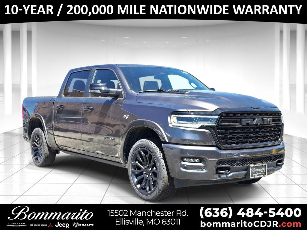 2026 RAM 1500 Limited in Crystal Metallic — front three-quarter view