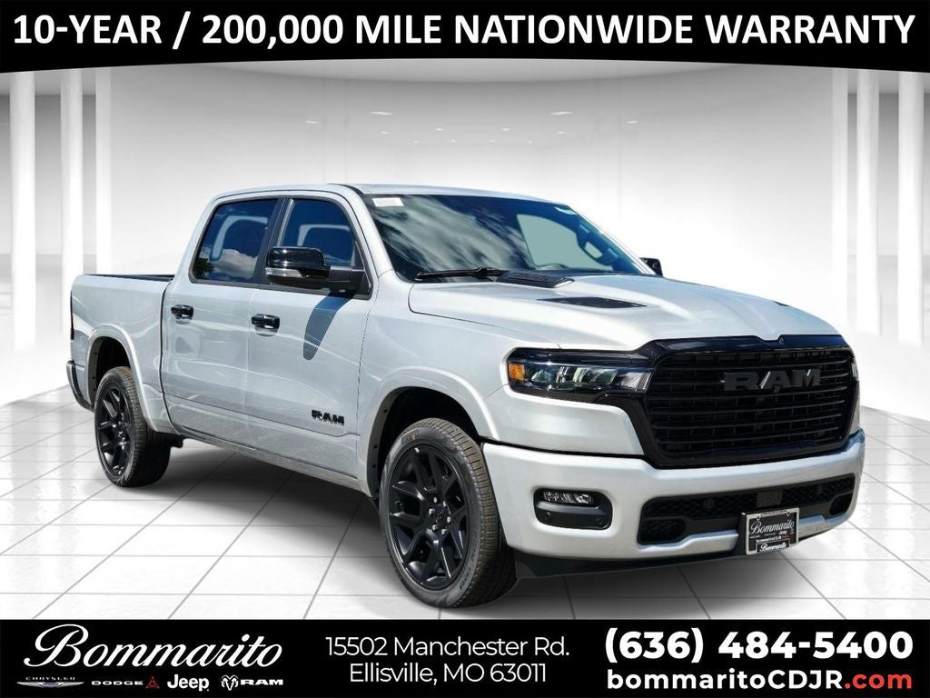 2026 RAM 1500 Laramie in Silver — front three-quarter view