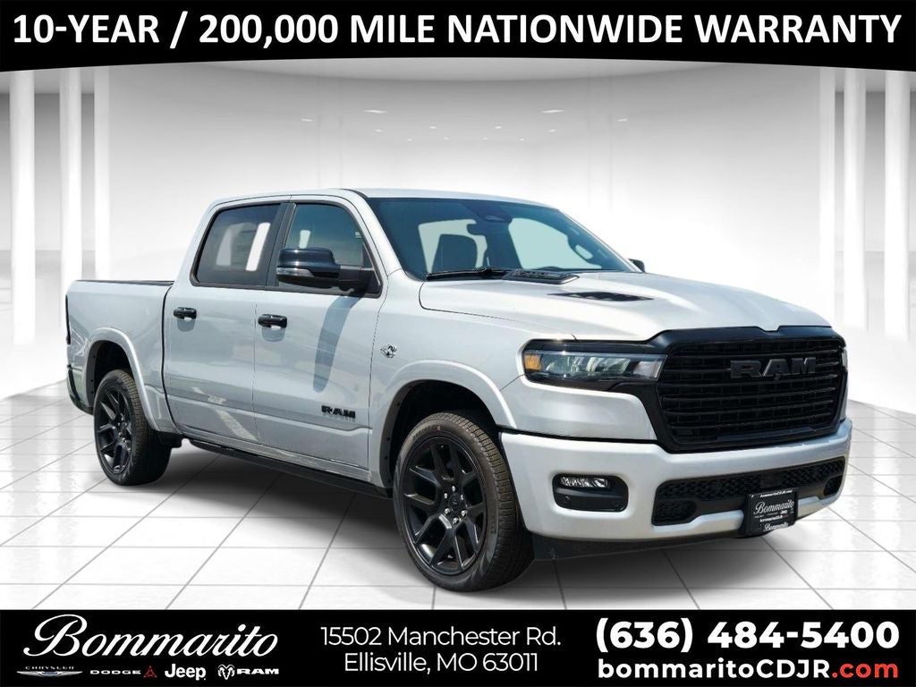 2026 RAM 1500 Laramie in Silver — front three-quarter view
