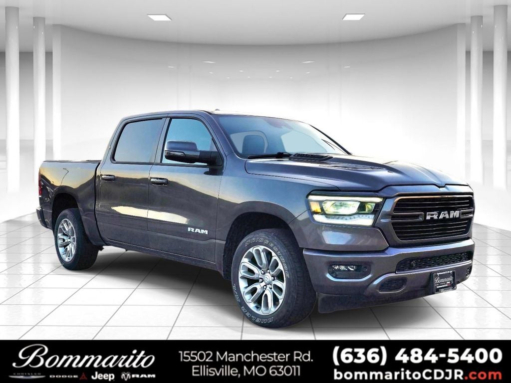 2023 RAM 1500 Laramie in Crystal Metallic — front three-quarter view