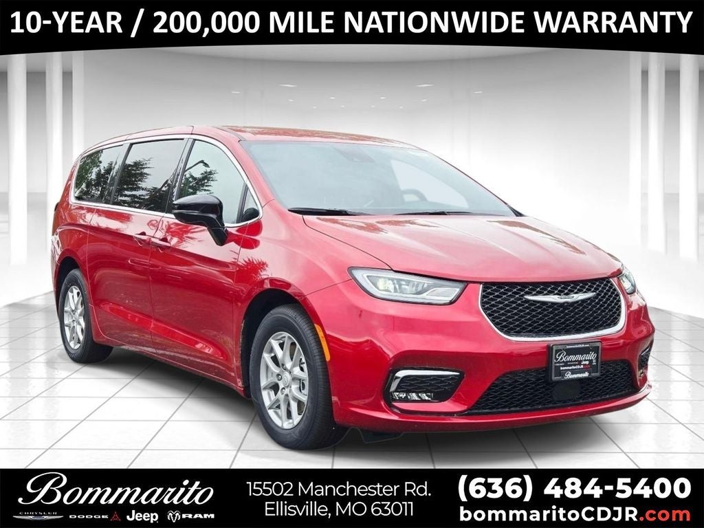 2026 Chrysler Pacifica Select in Red — front three-quarter view