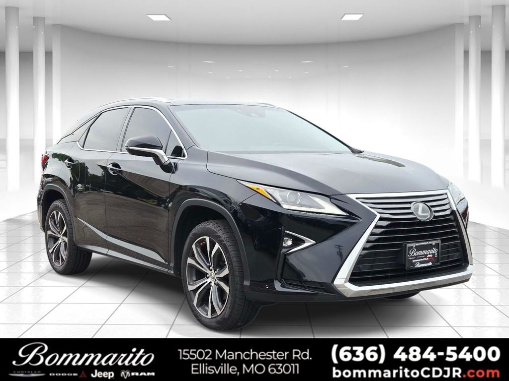 2016 Lexus RX 350 in Obsidian — front three-quarter view