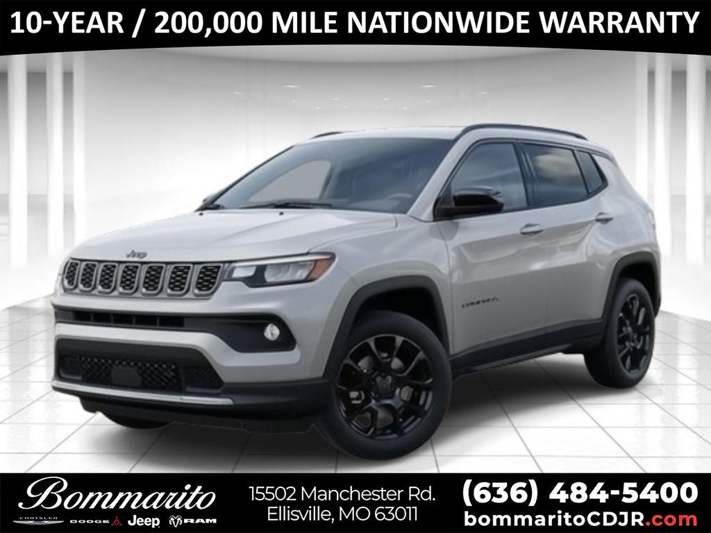 2026 Jeep Compass Latitude in Silver — front three-quarter view