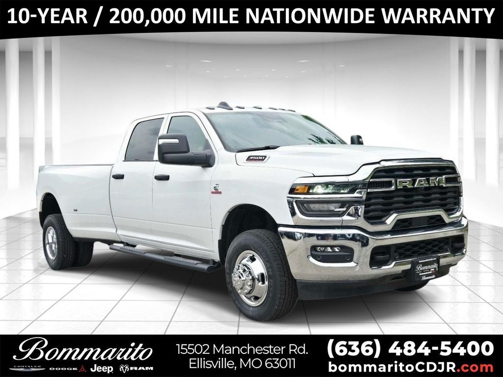 2026 RAM 3500 Tradesman in Bright White Clearcoat — front three-quarter view