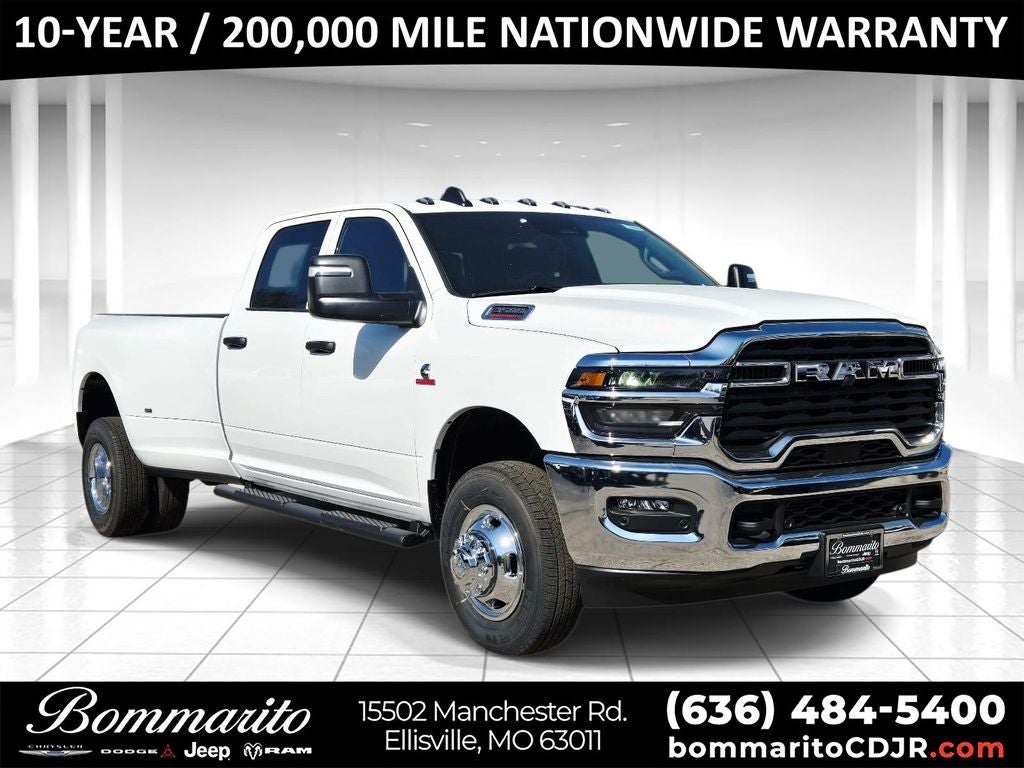 2026 RAM 3500 Tradesman in Bright White Clearcoat — front three-quarter view