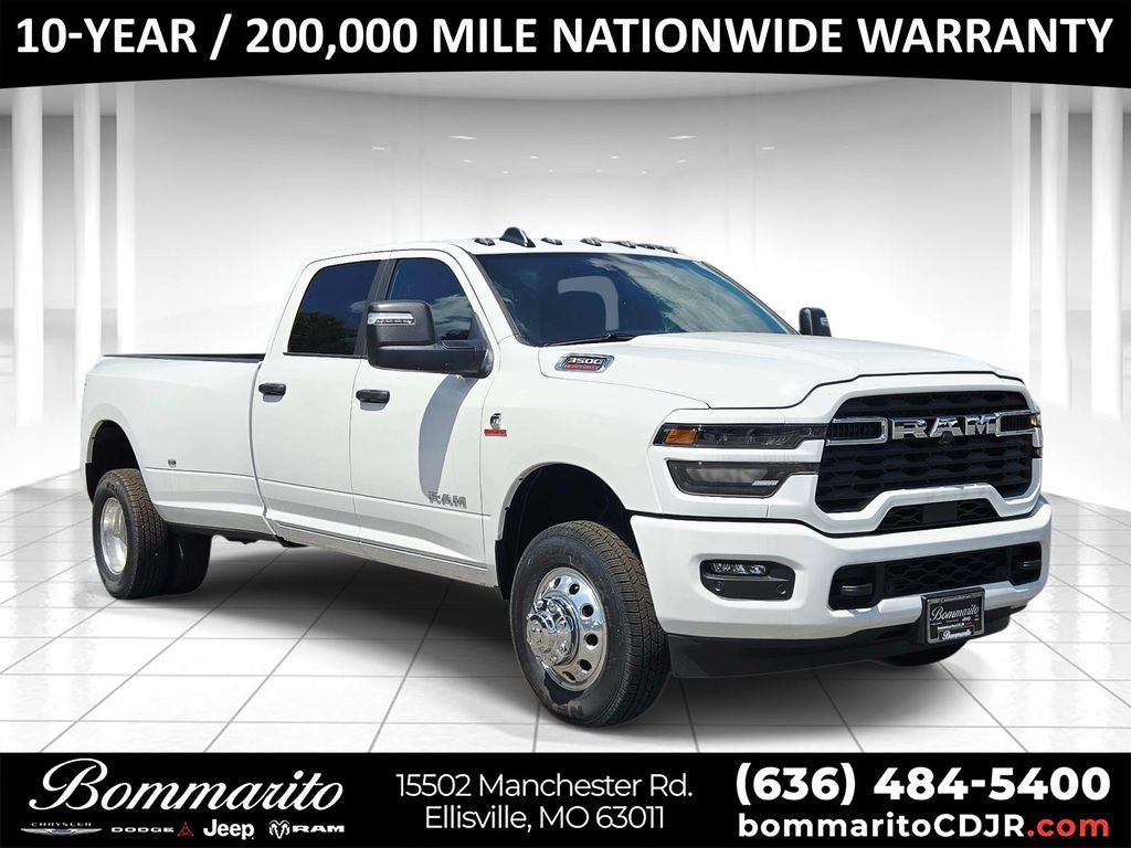 2026 RAM 3500 Big Horn in Bright White Clearcoat — front three-quarter view