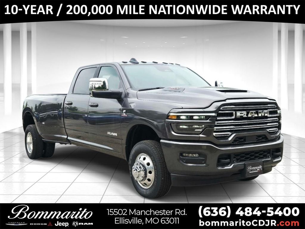2026 RAM 3500 Laramie in Crystal Metallic — front three-quarter view