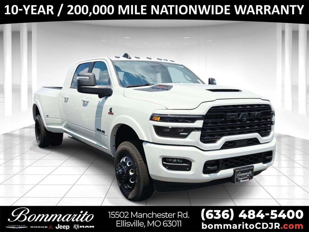2026 RAM 3500 Limited in Bright White Clearcoat — front three-quarter view