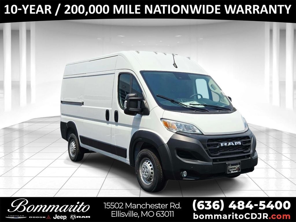2026 RAM ProMaster 1500 Base in Bright White Clearcoat — front three-quarter view