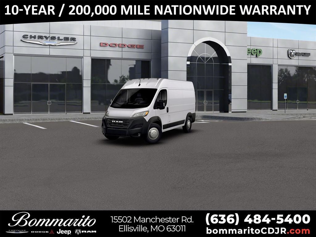 2026 RAM ProMaster 2500 High Roof in Bright White Clearcoat — front three-quarter view