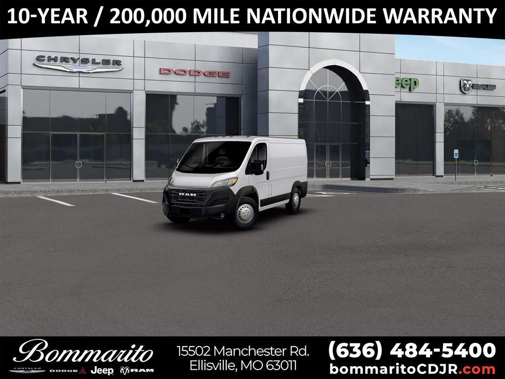 2026 RAM ProMaster 1500 Low Roof in Bright White Clearcoat — front three-quarter view