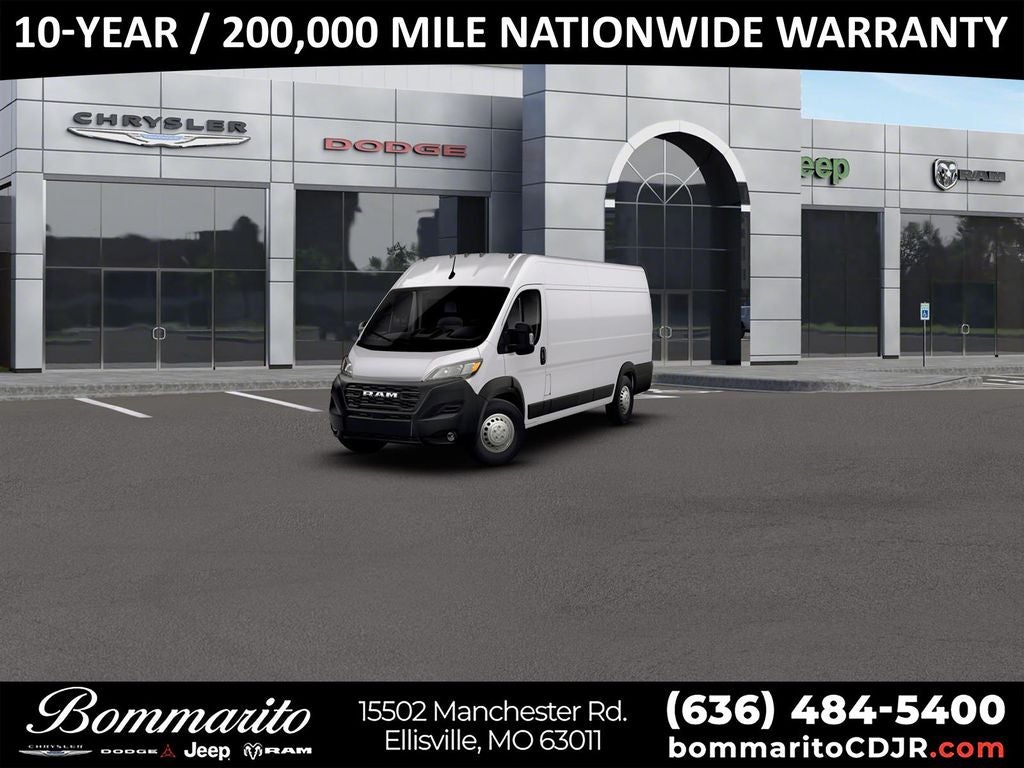 2026 RAM ProMaster 3500 High Roof in Bright White Clearcoat — front three-quarter view
