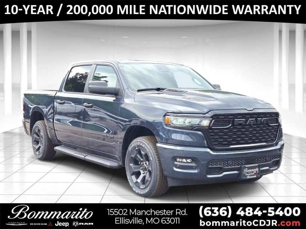 2026 RAM 1500 Express in Blue Metallic — front three-quarter view
