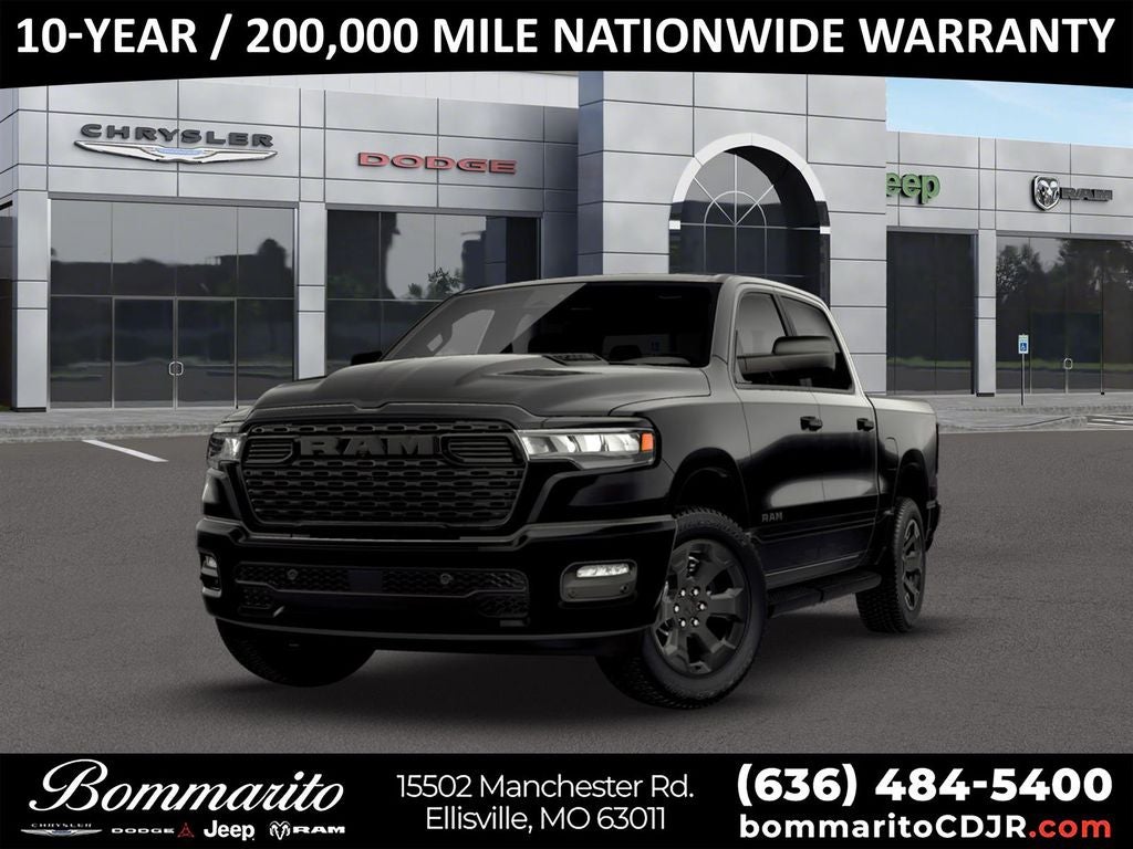 2026 RAM 1500 Express in Diamond Black — front three-quarter view