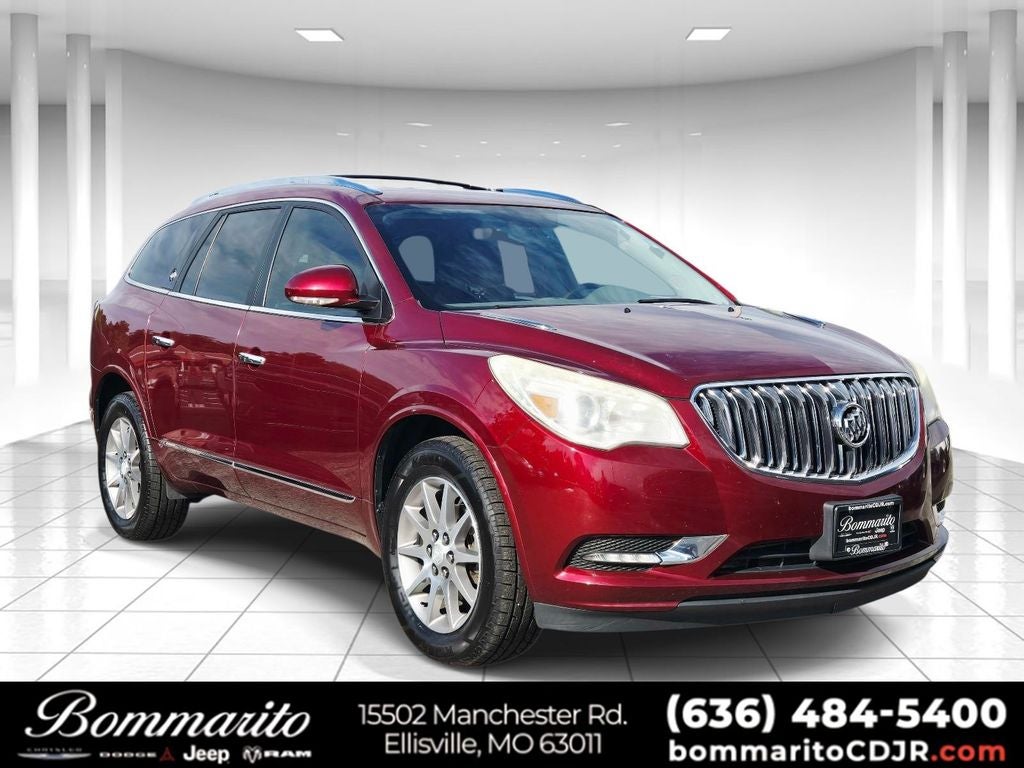2016 Buick Enclave Convenience Group in Crimson Red — front three-quarter view