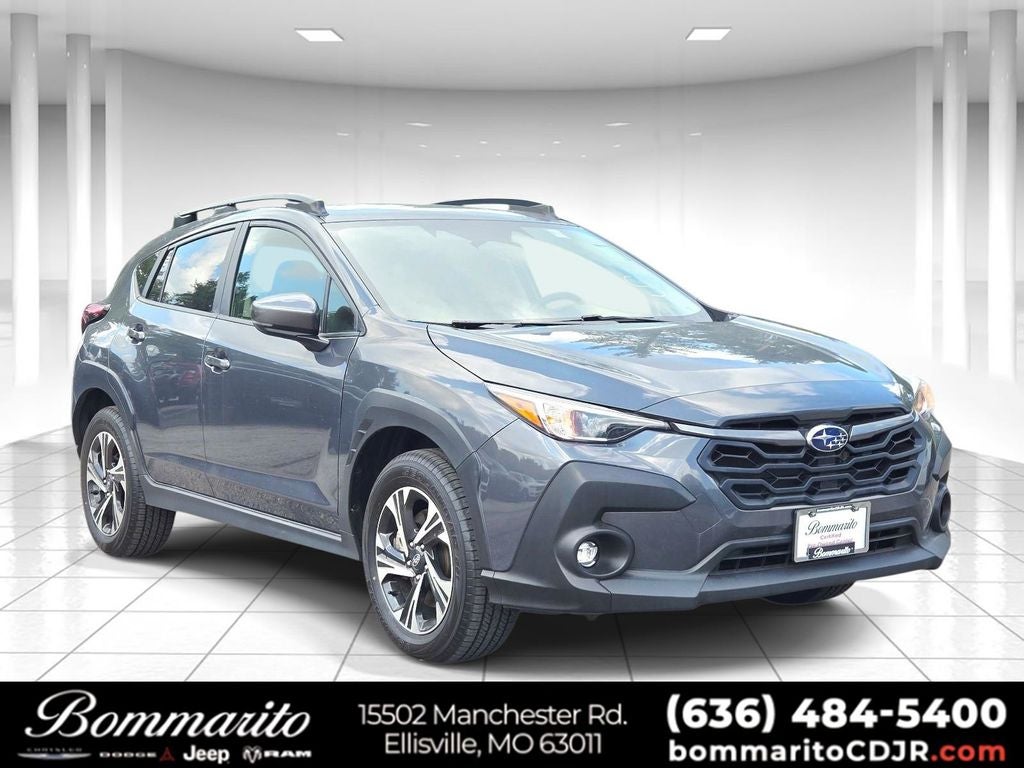 2024 Subaru Crosstrek Premium in Gray Metallic — front three-quarter view