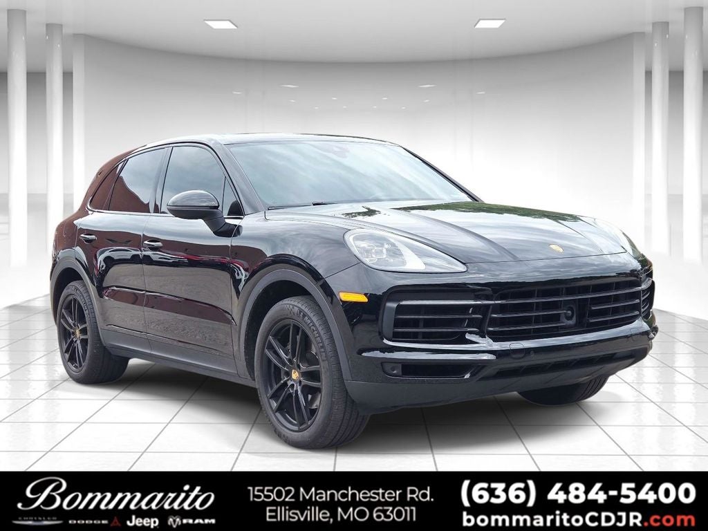 2019 Porsche Cayenne Base in Black — front three-quarter view
